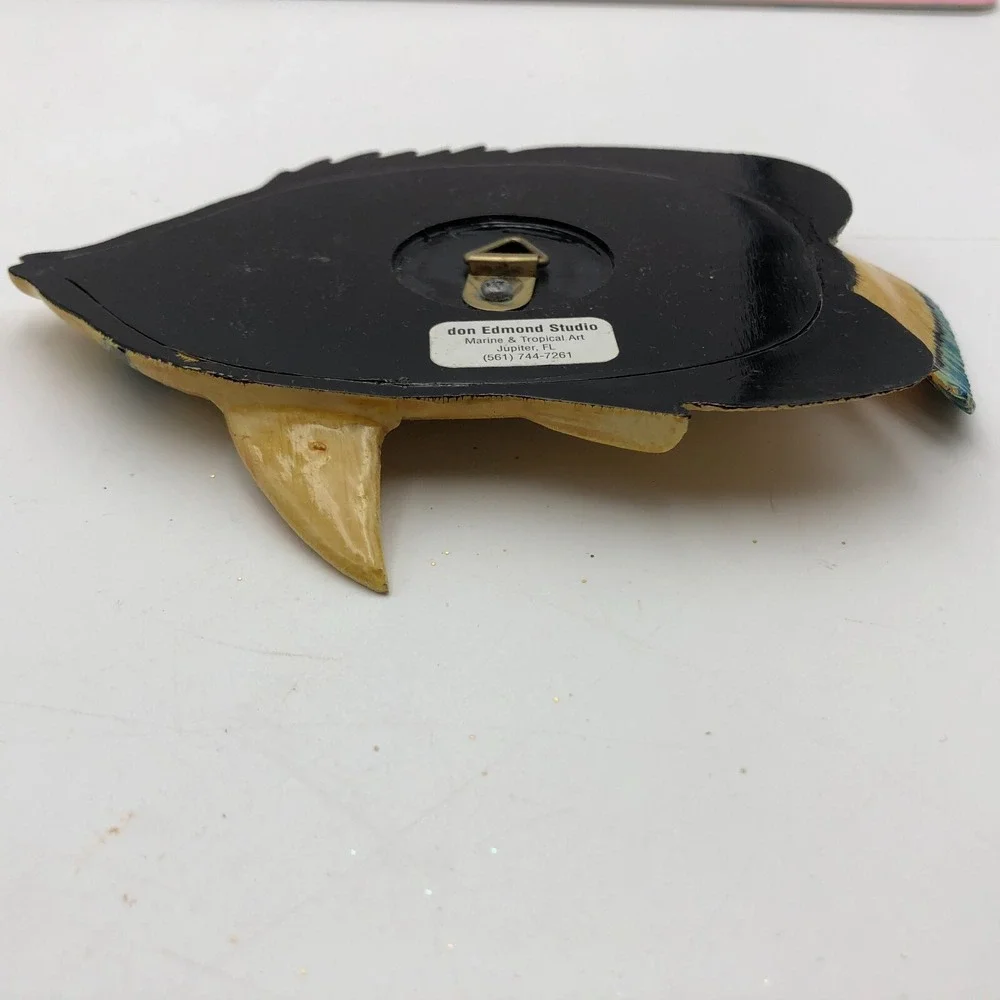 Vintage Don Edmond Studio Artist Mirror Butterflyfish Wall Hanging Sculpture 6